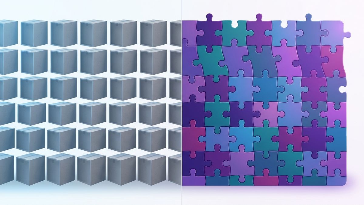 Standardsoftware vs Individualsoftware — visueller Vergleich